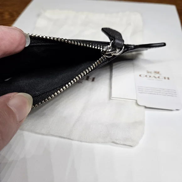 Coach Fox Leather & Suede Coin Case NWT - Picture 4 of 6